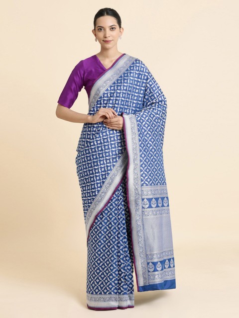 

Taneira Blue Pure Silk Handwoven Banarasi Sustainable Saree