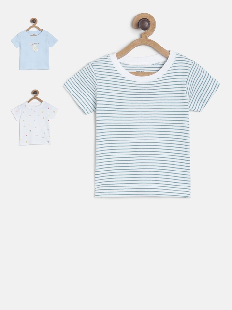 

MINI KLUB Boys Multicoloured Pack of 3 Striped Round Neck T-shirt, Multi