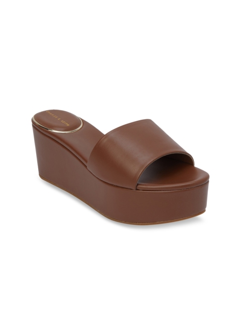 

CHARLES & KEITH Women Brown Solid Wedges