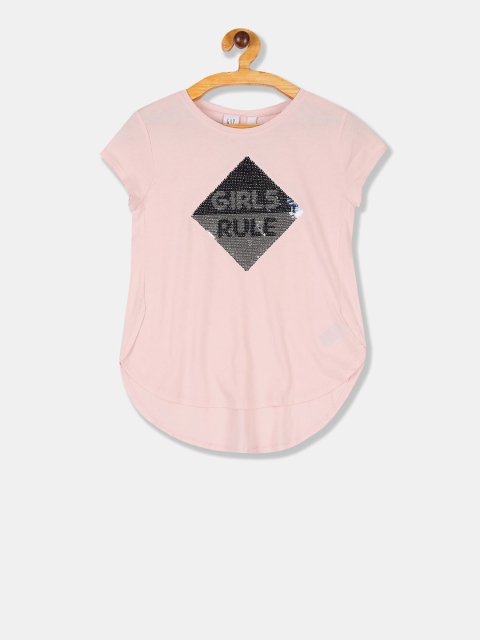 

GAP Girls Pink Flippy Sequin Graphic T-Shirt
