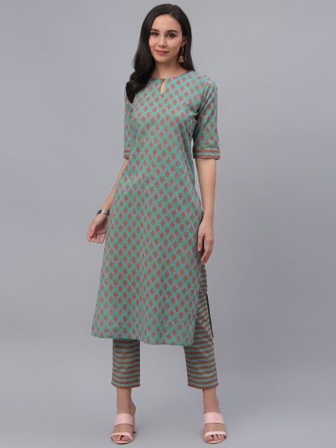 

GERUA Women Multicoloured Printed Kurti with Trousers, Multi