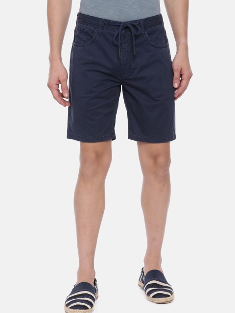 

Breakbounce Men Navy Blue Solid Slim Fit Chino Shorts