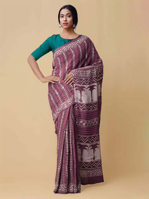 

Unnati Silks Pink Pure Cotton Printed Kota Saree