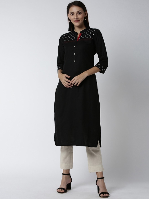 

Soch Women Black Printed Straight Kurta