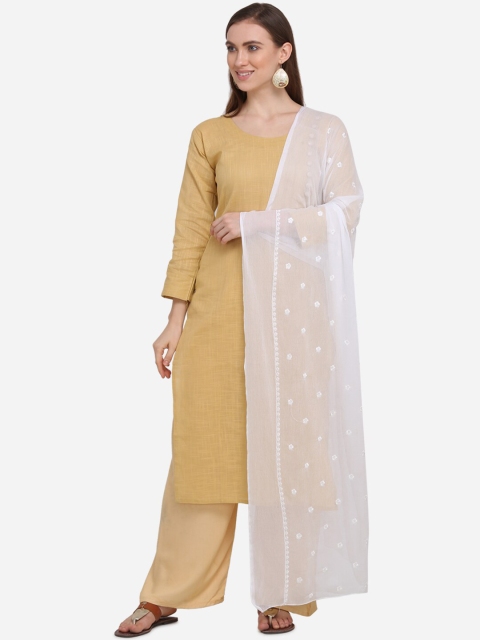 

mf White Embroidered Dupatta
