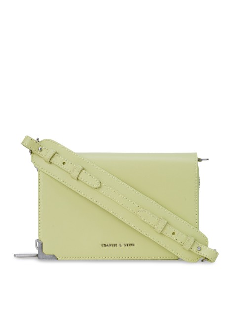 

CHARLES & KEITH Lime Green Solid Sling Bag