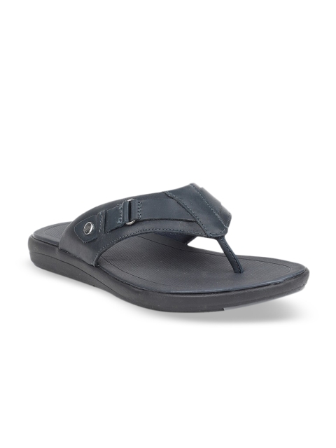 

Hush Puppies Men Navy Blue Solid Leather Comfort Sandals