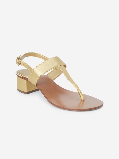 

CHARLES & KEITH Women Gold-Toned Solid Sandals