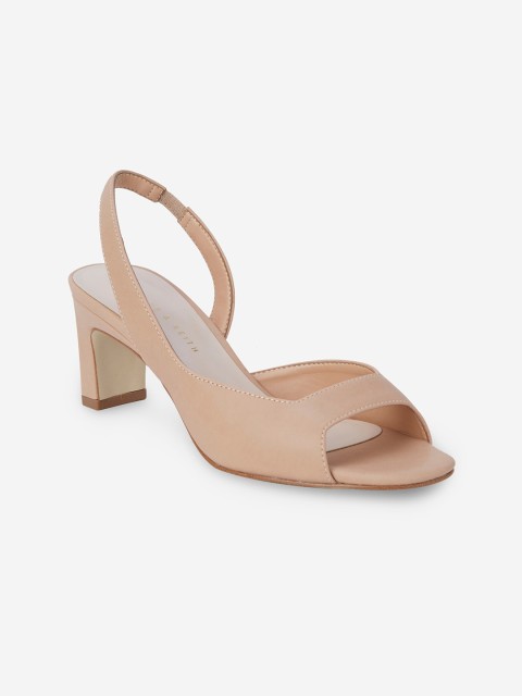 

CHARLES & KEITH Women Nude-Coloured Solid Block Heels
