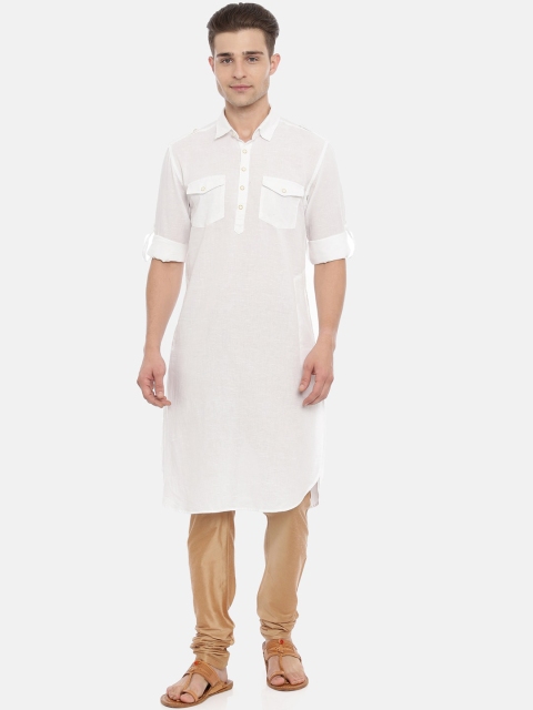 

IVOC Men White Solid Pathani Kurta