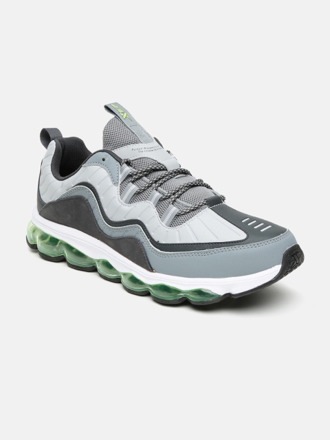 

Xtep Men Grey & Sage Green Air Cushion Running Shoes