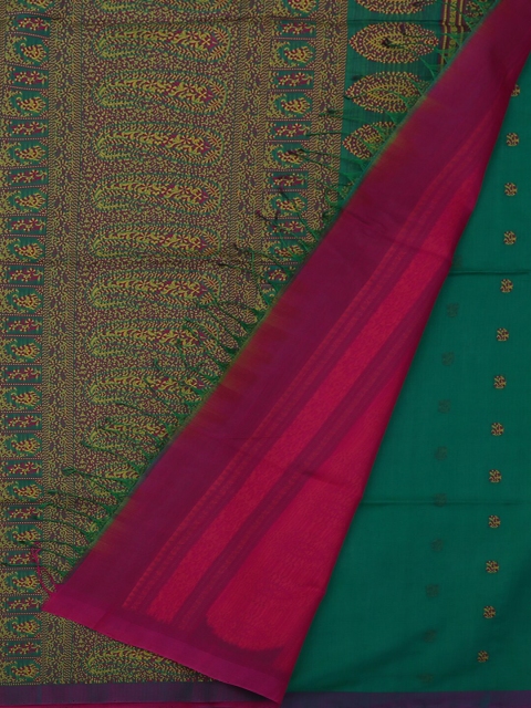 

Pothys Green & Magenta Silk Cotton Printed Saree