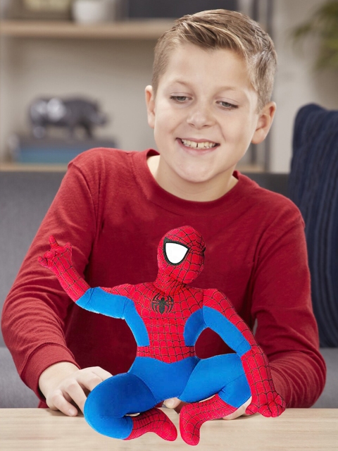 

Dimpy Stuff Kids Red & Blue Superhero Sitting Spiderman Stuffed Soft Plush Big Toy