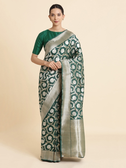 

Taneira Green Handwoven Pure Silk Banarasi Saree