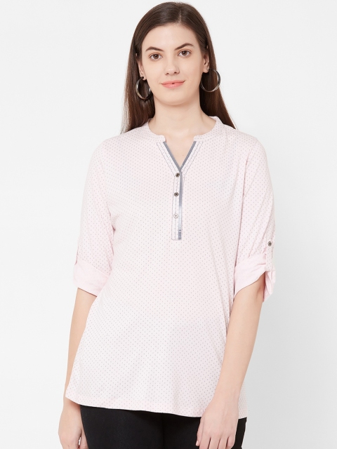 

Juliet Women Pink Printed Shirt Style Top