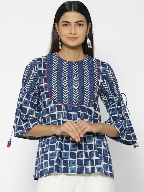 

Saaki Women Navy Blue Printed Top