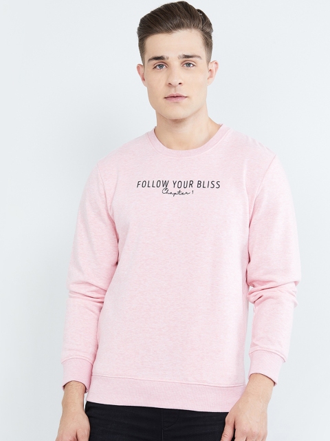 

max Men Pink Printed Sweatshirt