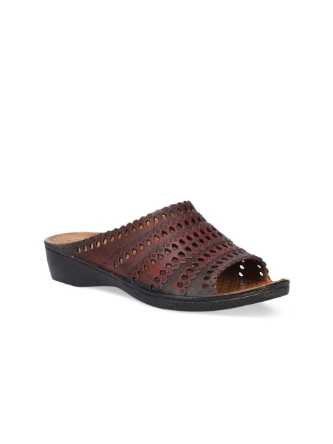 

Sandak by Bata Women Brown Textured Comfort Heels