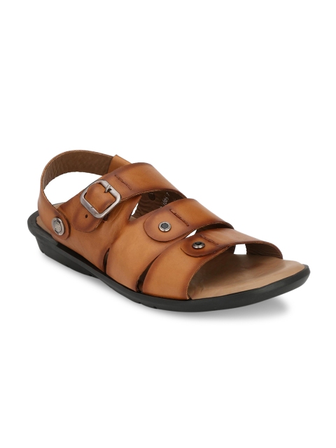 

Hitz Men Tan Brown Leather Fisherman Sandals