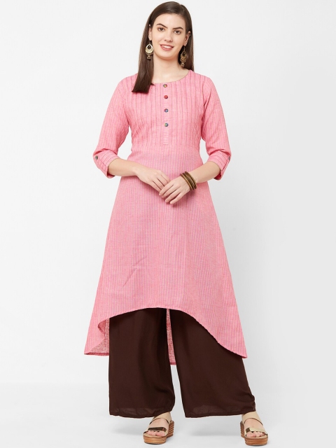 

Juliet Women Pink Striped A-Line Kurta