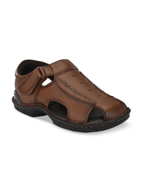 

Hitz Men Tan Brown Comfort Leather Sandals