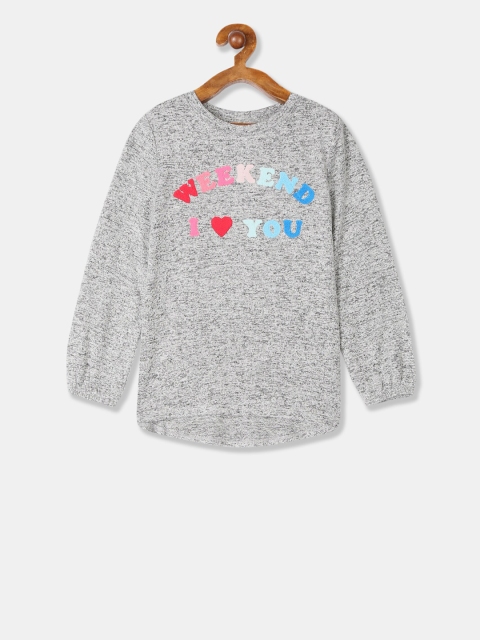 

GAP Girls Grey Printed Round Neck T-shirt