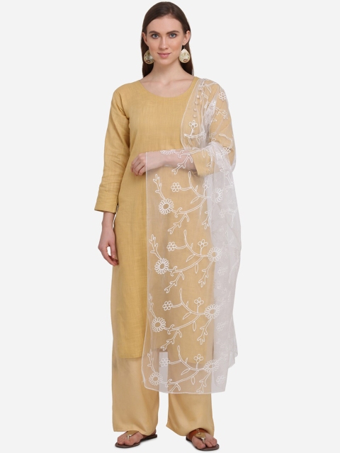 

mf White Embroidered Dupatta