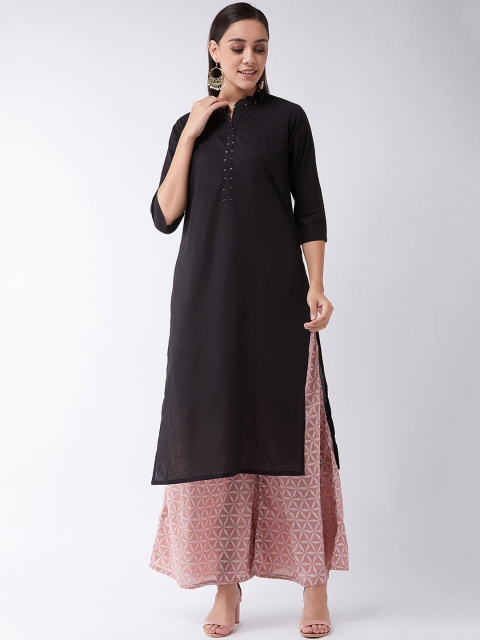 

InWeave Women Black Solid Kurta with Palazzos