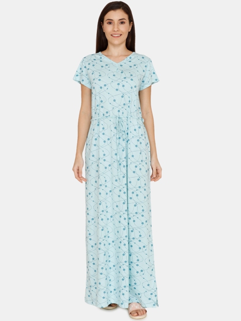 

Zivame Blue Printed Nightdress