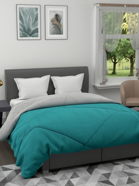 

URBAN SPACE Teal & Grey Solid Mild Winter 233 GSM Double Bed Comforter