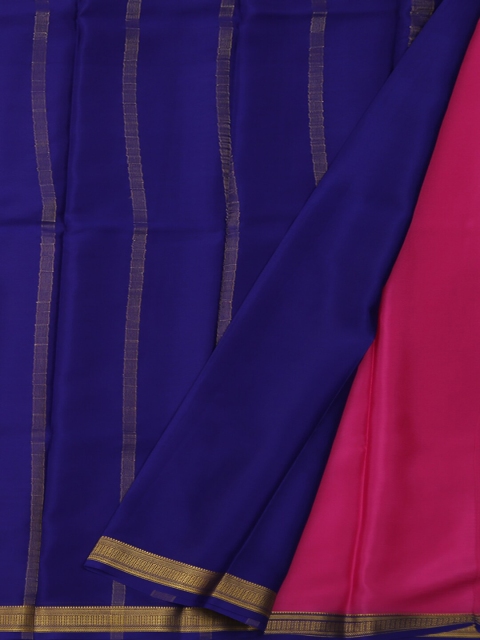

Pothys Pink & Green Pure Silk Striped Saree