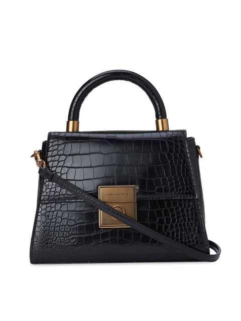 

CHARLES & KEITH Black Textured Satchel