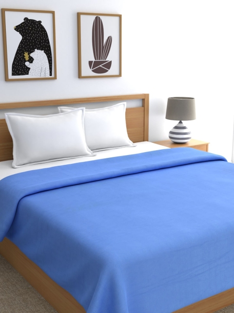 

A Homes Grace Blue Solid Mild Winter 300 GSM Double Bed Blanket