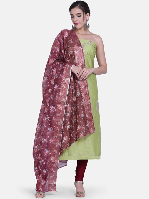 

BOMBAY SELECTIONS Green Cotton Blend Unstitched Dress Material