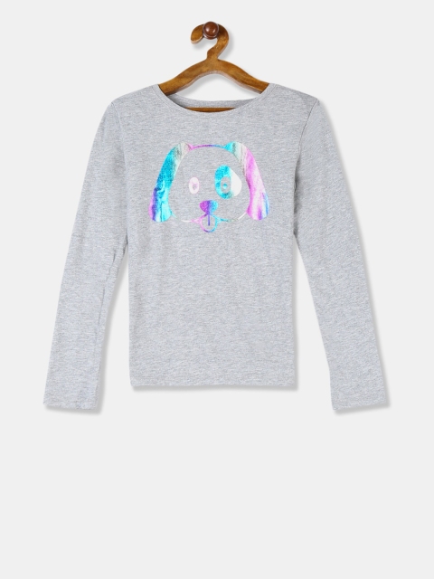 

GAP Girls Grey Graphic Print Long Sleeve T-Shirt