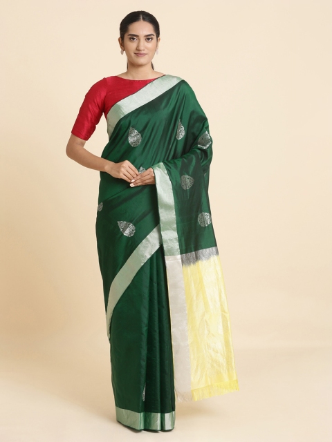 

Taneira Green Handwoven Design Pure Silk Sustainable Saree