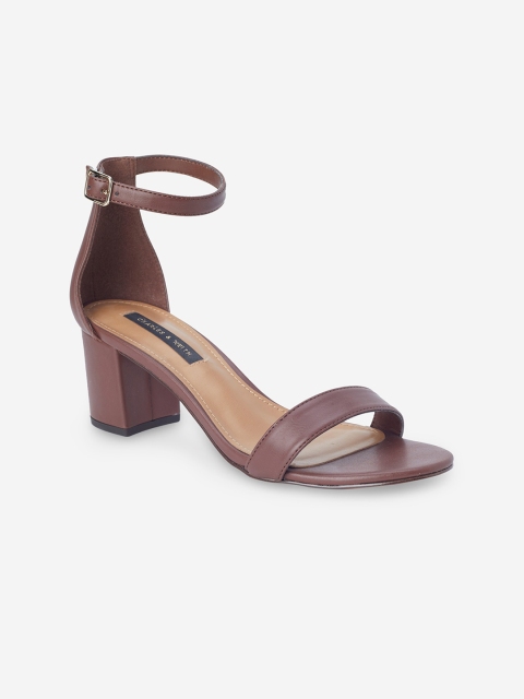 

CHARLES & KEITH Women Burgundy Solid Sandals