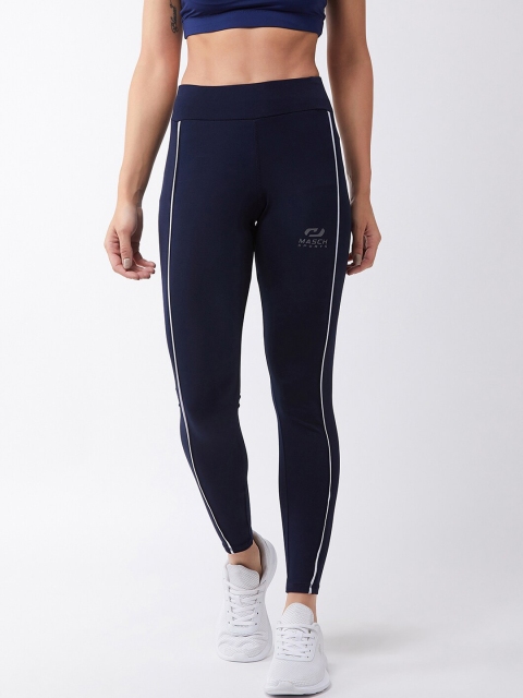 

Masch Sports Women Navy Blue Solid Rapid Dry Tights