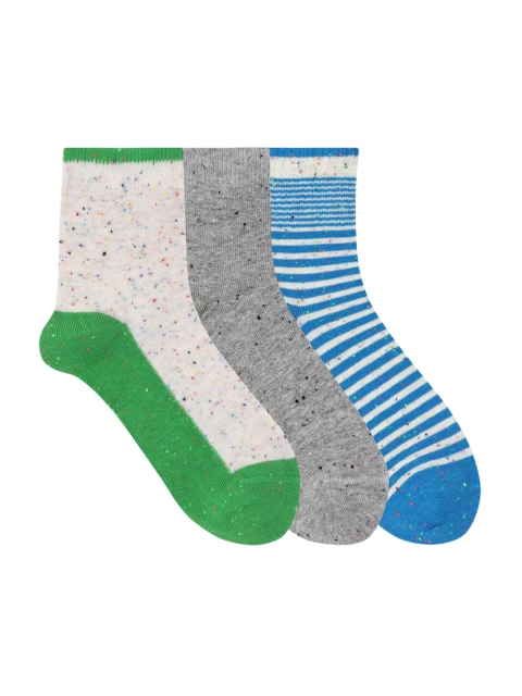 

Mustang Kids Pack Of 3 Patterned Above Ankle-Length Socks, Grey