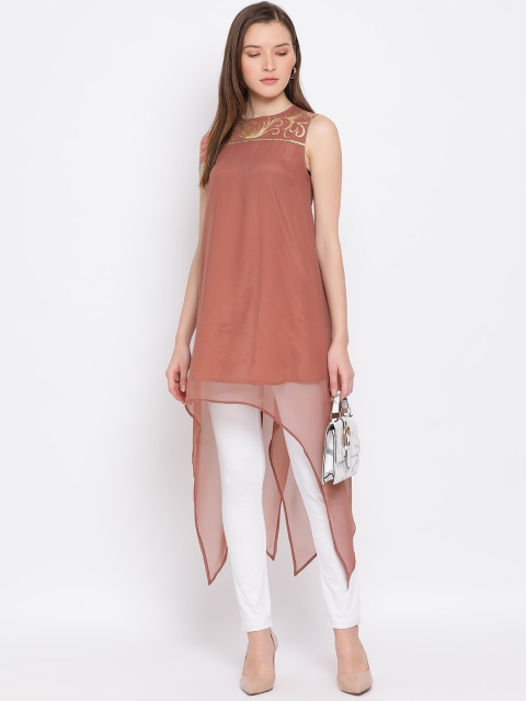 

ALL WAYS YOU Women Brown Solid Fit and Flare Dress