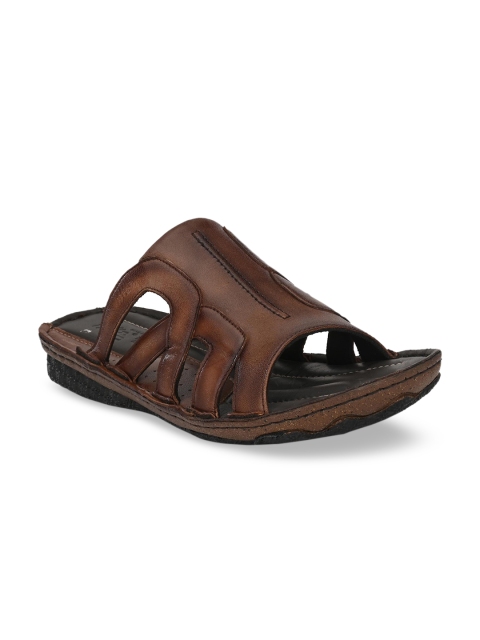 

Hitz Men Brown Leather Comfort Sandals