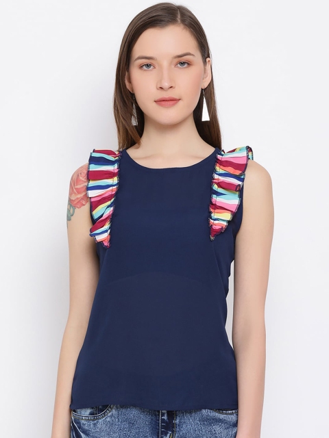 

ALL WAYS YOU Women Blue Solid Top