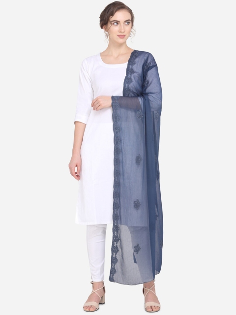 

mf Blue Embroidered Dupatta