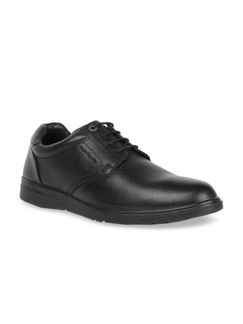 

Hush Puppies Men Black Leather Formal Derby Shoes