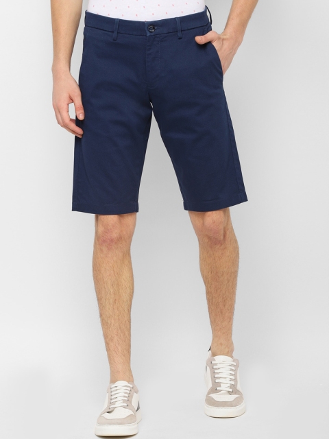 

Allen Solly Men Navy Blue Solid Slim Fit Regular Shorts