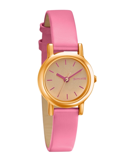 

Sonata Women Gold & Pink Analogue Watch