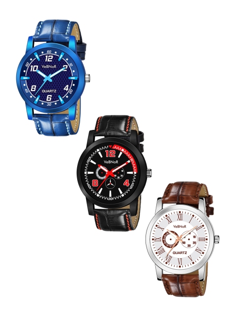 

VeBNoR Boys Pack of 3 Multicoloured Analogue Watch, Multi