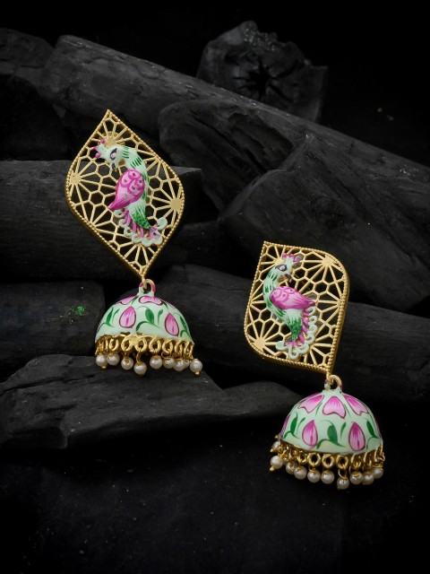 

Silvermerc Designs Gold Plated Handcrafted Dome Shaped Jhumkas