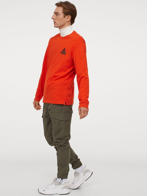 

H&M Men Red Printed Jersey Sweatshirt