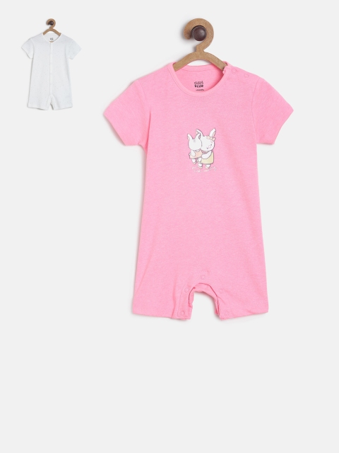 

MINI KLUB Infants Girls Pack Of 2 Rompers, Pink